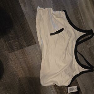 torrid White and Black Racerback Sports Bra